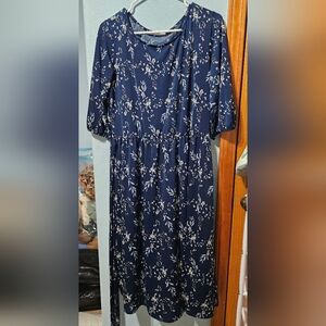 Chris & Carol Navy Blue Floral Dress